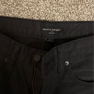 Banana Republic Black Slim-Fit Trousers 32x30